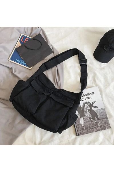 MODA Y2k Vintage Cargo Buzunar Volum Intern Estetic Geantă Messenger Lată