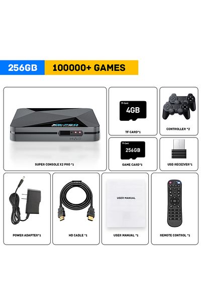 Choice Eu X2 Pro-256g-706w-2 Super Console X2 Pro Retro Video Game Console With 100000 Games For Mame/arca