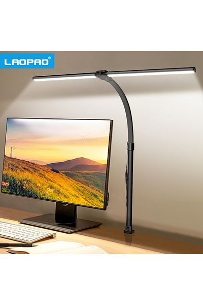 LAOPAO 21-30w Black-eu Double Head Led Desk Lamp Eu/us Architect Desk Lamps Office 24w Brightest 5co