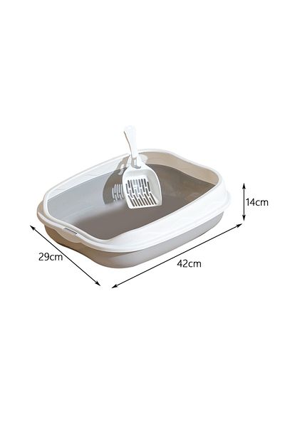Choice 42x29x14cm Cat Litter Box Portable Bedpan Removable Semi Closed Kitty Litter Pan Potty Toilet for Ra