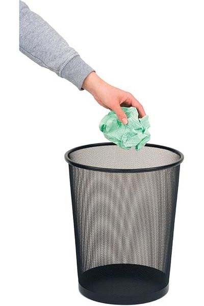 Seville Classics 3-Pack Small Cylinder Trash Can, 6 Gallon Mesh Steel Wastebasket  Black