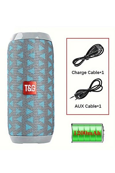 T&G Sky Blue Tg117 Portable Bluetooth Speaker Outdoor Wireless Woofer Free Call /fm/tf Card/usb Flash Dr