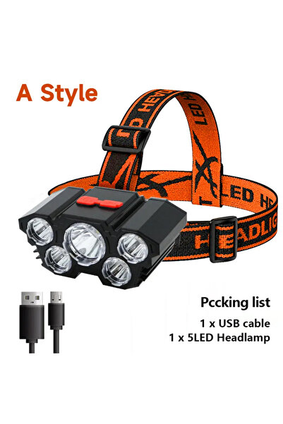Choice Type A1 5 LED Flashlight Rechargeable with Built in Battery Strong Lig...