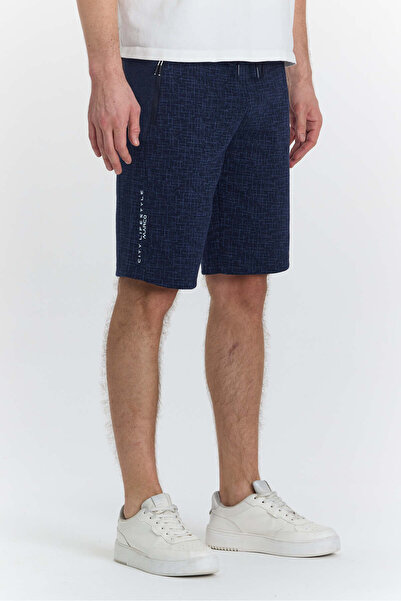 Marco Ferry Ανδρικό σορτς με στάμπα από πολυβαμβάκι Navy Blue 6047-L