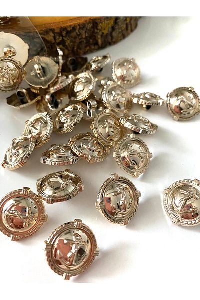 canan dizayn 22 mm (34 Boy) Gold Button with Legs (15 Pieces)