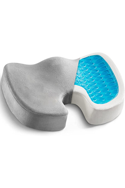 Choice 45x35cm French grey Gel Cushion Non-slip Gel and Memory Foam Coccyx Cu...