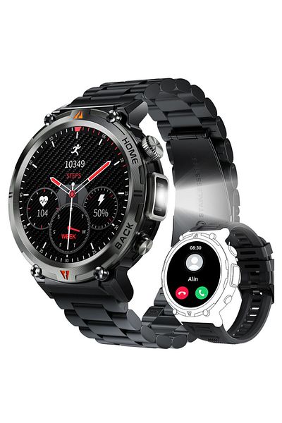 EIGIIS black-1 EIGIIS KE3 Smart Watch 3ATM Waterproof Original Design For Men Bluetooth Call Health Monitor