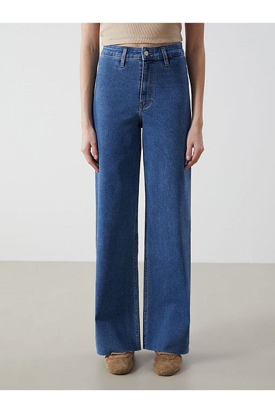 LC Waikiki Pantaloni de damă în jean Wideleg