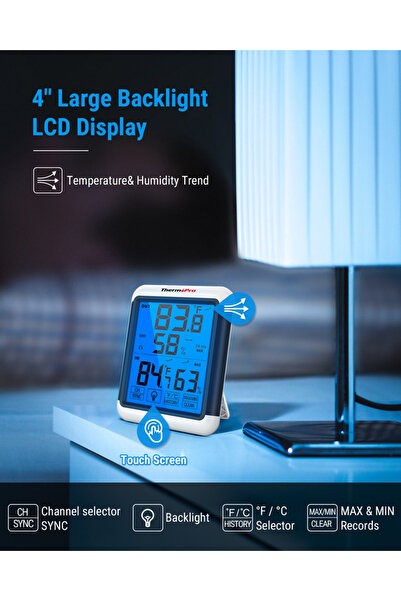 Choice Indoor None WHITE ThermoPro TP65C Indoor Outdoor Temperature and Humidity Monitor Weather Station wi