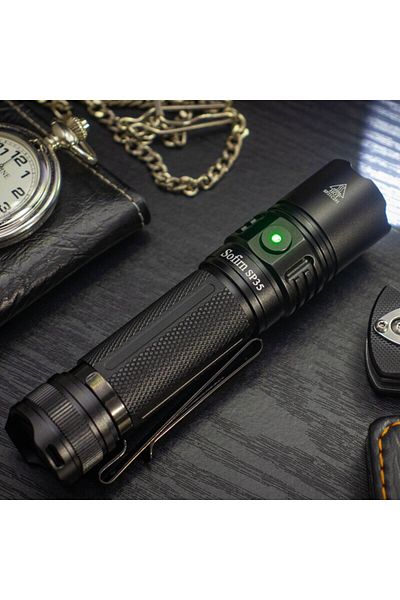 Choice black with 5000mah battery 6000-6500k Sofirn SP35 Rechargeable LED Flashlight 21700 Type C 2A SST40