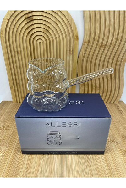 ALLEGRI Cam Cezve Üzüm Desen Isıya Dayanıklı Borosilikat Boncuk Still Kulplu ...