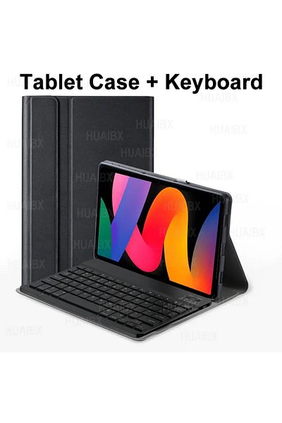 HUAIBX Spanish keyboard Black-030 For Xiaomi Redmi Pad SE 11 Inch Case, Detachable Keyboard Case for Redmi