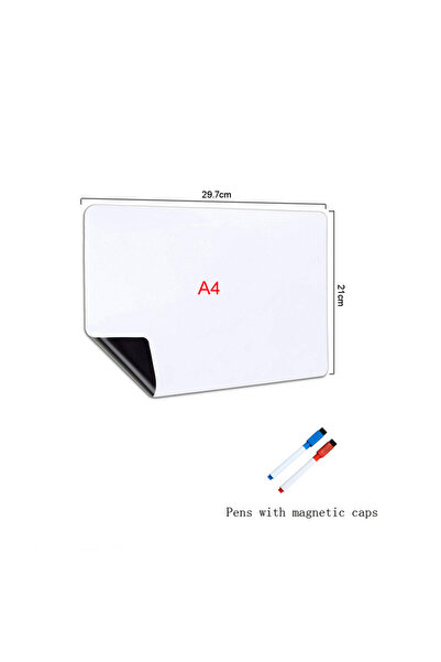 Choice لوح مسح جاف مغناطيسي بحجم A4 مع قلمين A3+A4 وأقلام تحديد للثلاجة ولوح ...