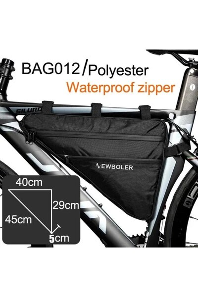 Choice حقيبة مثلثة كبيرة من NEWBOLER BAG012 لإطار الدراجة وحقيبة أمامية مقاومة للماء وحقيبة ركوب الدراجات