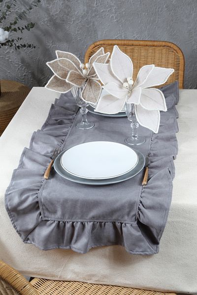 cotton maison Poli Volanat Runner 40x110 Cm