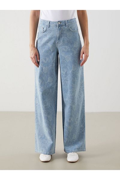 LC Waikiki Pantaloni de damă cu picioare largi cu model