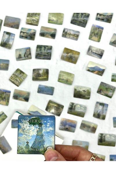Kağıt Gemi Dükkan Claude Monet Sanat Eserleri 50 Adet Sticker/Etiket/Çıkartma...