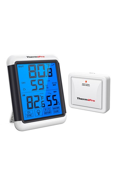 Choice Indoor None White Thermopro Tp65c Indoor Outdoor Temperature And Humidity Monitor Weather Station Wi