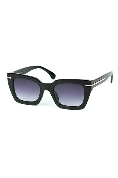 Di Caprio Women's Black Uv400 Protection Rectangular Model Sunglasses