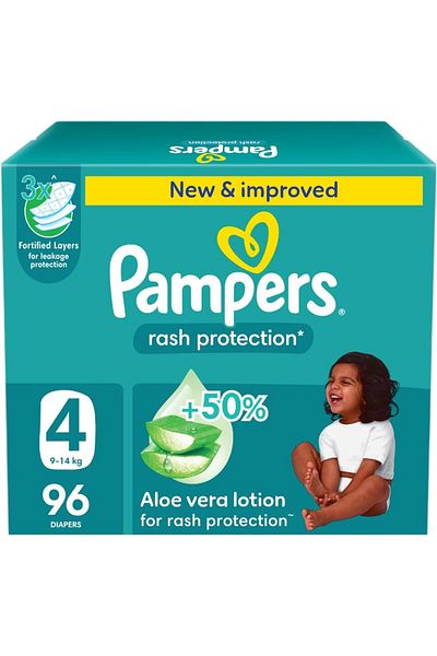 Pampers Rash Guard, Size 4, 9-14 kg, Jumbo Box, 96 Diapers
