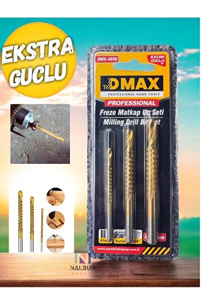 Nalbur Bakkal DMAX Matkap Freze Ucu 3 lü Set Ekstra Güçlü