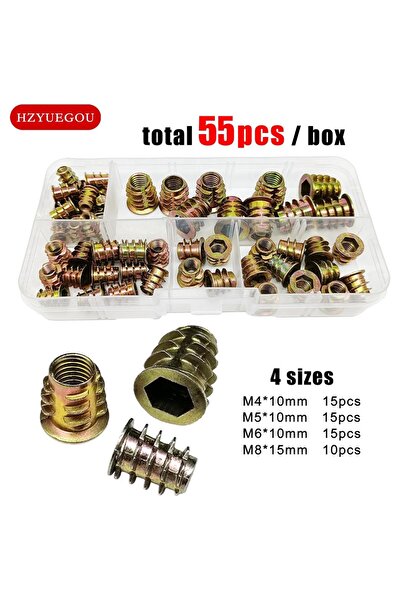 Choice1 1 صندوق يحتوي على 55 قطعة 165/75/55 قطعة صامولة إدخال ملولبة صامولة E...