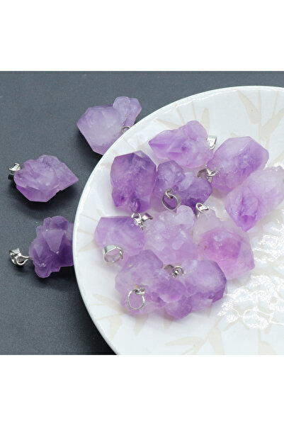 Choice 5 قطع من قلادات الجمشت الطبيعية غير المنتظمة من أحجار الجمشت الكريستال...