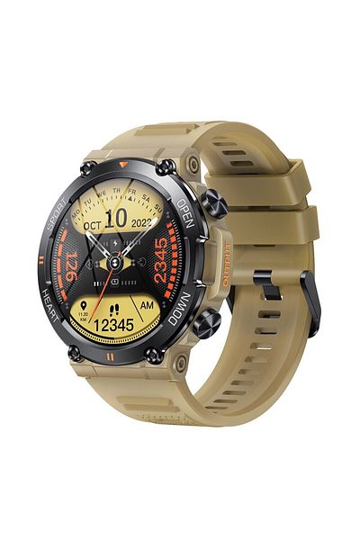Choice Khaki MEVADEN 1.39 Inch HD Bluetooth Call Smart Watch Men Sports Fitness Tracker Heart Monitor 400mA