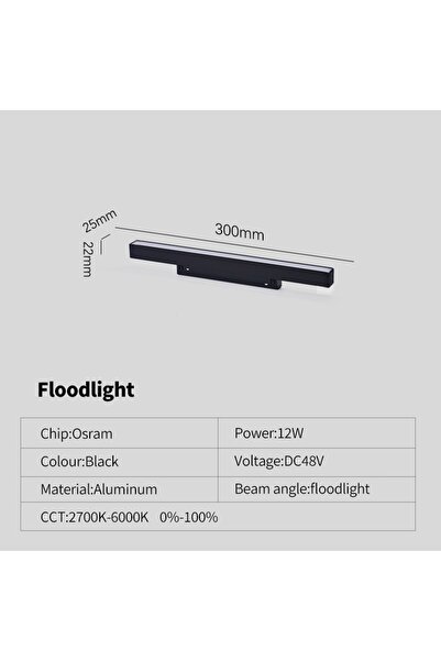 Choice مصباح كشاف أبيض دافئ 3000 كلفن 12 وات مصباح مسار مغناطيسي جديد قابل للتعتيم مع جهاز تحكم عن بعد 48 فولت مصباح سقف LED