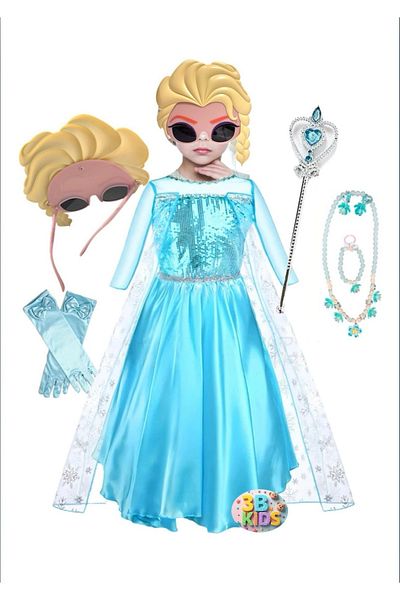 3b kids SET COSTUME ROCHIE ELSA MASCATĂ CU OCHELARI (SET COSTUME CĂȘTIGĂTORI)