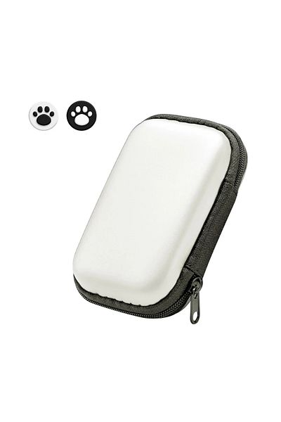 Choice Silver Portable Hard Carrying Case with 2 Joystick Caps Handheld Game Console Carrying Bag for Miyoo