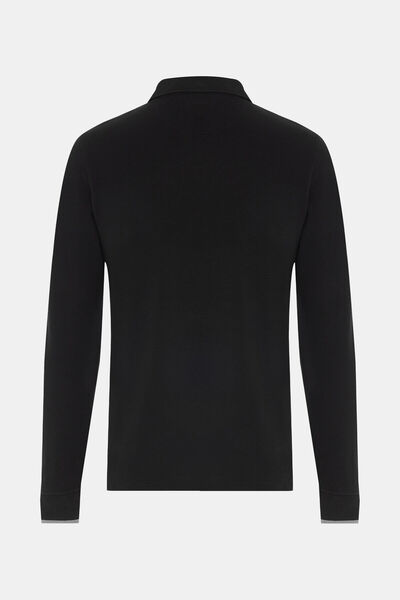 W Collection SİYAH POLO YAKA UZUN KOLLU SWEATSHIRT