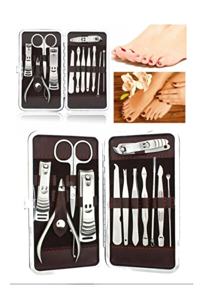 Kadi Cosmetics Batık Tırnak Çıkarıcı Aparat 12 Parça Manikür Seti Çantalı