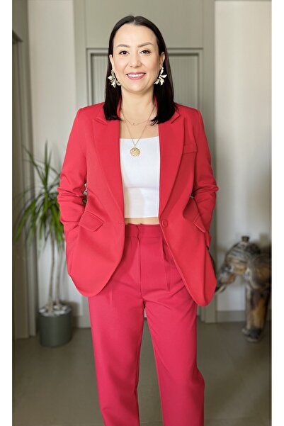 Butik Buttoned Padded Blazer Jacket with Pocket Detail