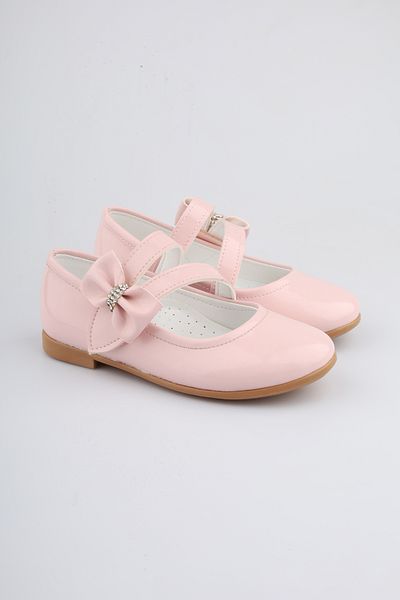 moon glow Pink Girl's Children's Ballerina Shoes Bow Children's Ballerina Girl's Children's Pink Patent Leather Ballerina with Stones