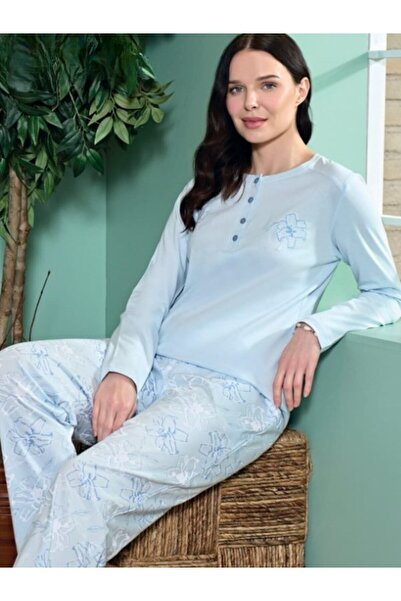 Over Sleep by Poleren Düğmeli Mevsimlik Pijama Takımı