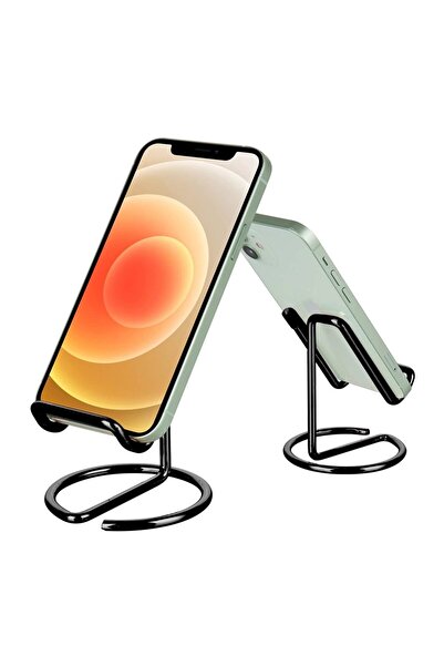 Choice حامل هاتف محمول أسود للمكتب، حامل بطاقة العمل، حامل معدني لطيف للهاتف ...