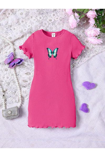 Keywest Rochie cu maneca scurta cu imprimeu fluture