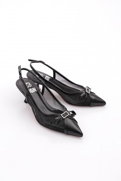 DGN Pantofi de dama cu toc inalt din piele lacuita neagra 6965535