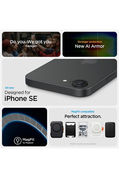 Spigen Tough Armor MagFit AI designed for iPhone 16E case (2025) MagSafe compatible - Gunmetal