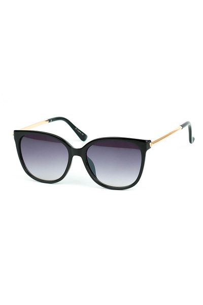 Di Caprio Women's Black Uv400 Protected Oval Model Sunglasses