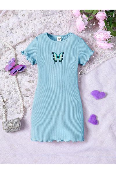 Machetta Rochie cu maneca scurta cu imprimeu fluture