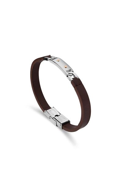Necati Gün Ars079 Men's Leather Steel Bracelet