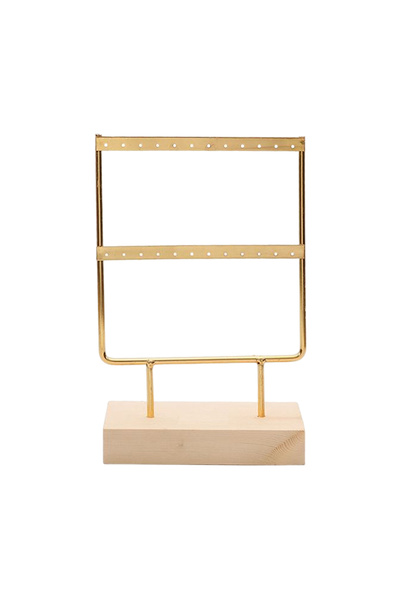 Choice حامل أقراط من طبقتين من StyleA بقاعدة خشبية ومنشفة مجوهرات مع فتحات وم...