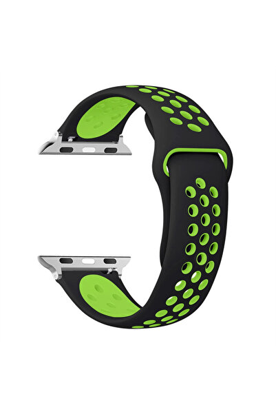 Choice حزام سيليكون أسود وأخضر مقاس 42 مم و44 مم و45 مم و49 مم لساعة أبل ألتر...
