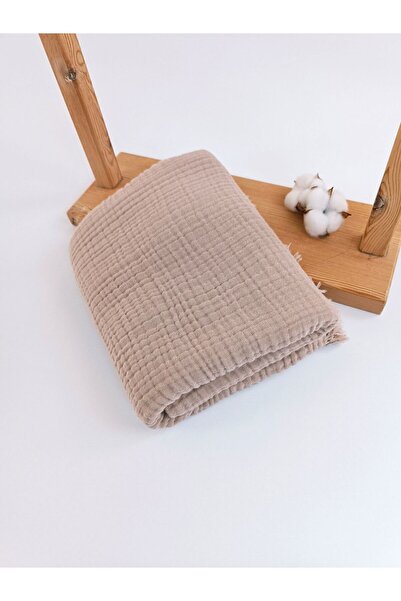 Tomuycuk 100X120 cm Muslin Colored Baby Blanket - 100% Cotton, 4 Layers Fringed, Multi-Purpose