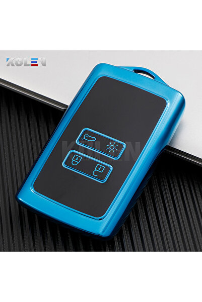 Choice3 حافظة زرقاء فقط من مادة TPU غطاء مفتاح السيارة الذكي لرينو كوليوس كاد...