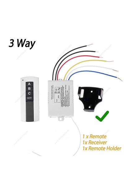 ALLOYSEED 3 Way With Holder 1/2/3 Way ON/OFF 220V Wireless Remote Control Switch for Lamp Light Smart Home Rem