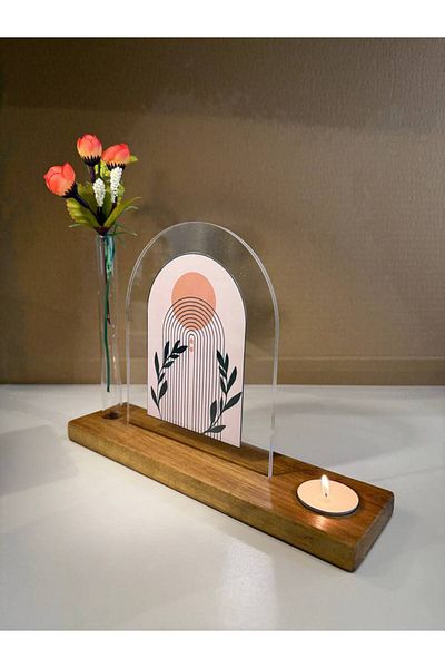 NO ON ATÖLYE Mumlu, Ireko Tree Base, Oval Form Plexi Frame (Comes with Photo Card.)