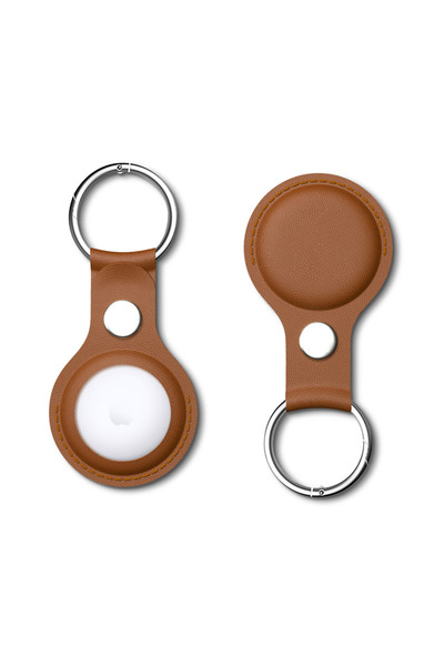 Choice Brown Vothoon PU Leather Case for Apple Airtag Protective Case Cover for Apple Locator Tracker Anti